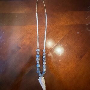 Elegant Blue and Gold Beaded Necklace